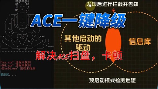 解决ace扫盘,卡顿问题,ACE一键降级工具！