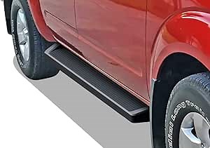 APS Running Boards (Nerf Bars Side Steps Step Bars) Compatible with Nissan Frontier 2005-2026 Crew Cab (Black Powder Coated Running Board Style)