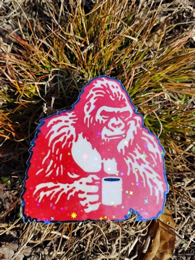Holographic Sticker ~ Gorilla Coffee Sticker UV/WEATHERPROOF & WATERPROOF Outdoor/indoor - Etsy