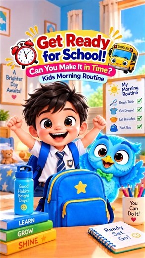 🎒Get Ready for School! 🚌Can You Make It in Time? Kids Fun Morning Routine #shorts