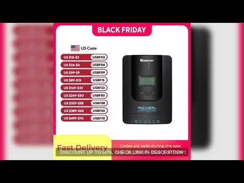 Renogy Rover 40A MPPT Solar Charge Controller, 12V/24V DC, Auto Adjust, LCD, Fits Gel/Sealed/Flooded