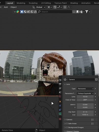 Fish Eye Lens Effect In Blender #blender3d #fisheyelens #blender #renderpack #3d #animation