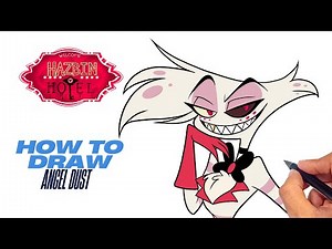 How to draw Angel Dust Hazbin Hotel Easy with colour