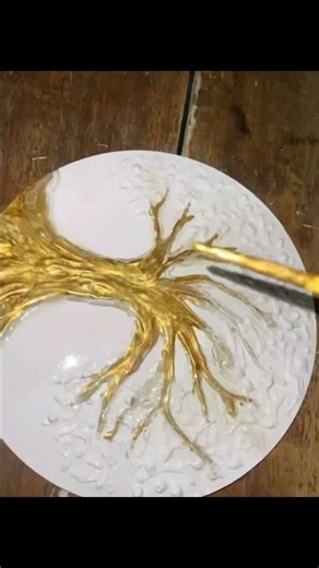 🌳 Texture Tree Art Final Look 😍 | #DIY #TreeArt #ArtShorts