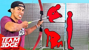 Team Edge are playing yet another round of "Shoot The Person Behind The Door!" with our speedy arrows and power packed bows! :D | Archery Attack