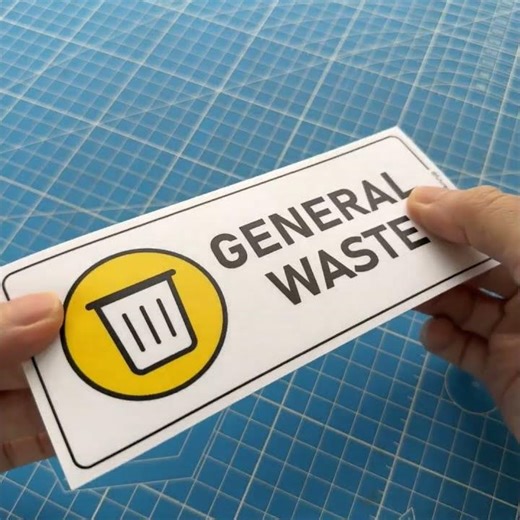 General Waste Sampah Am 其他垃圾 Dustbin Garbage Trash Notice Malaysia Premium Sticker