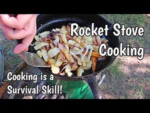 Fried Potatoes & Onions on a Rocket Stove