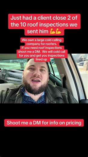 Roofing contractors… we got you covered with roof inspections. How it works. We pull lists in your target market. We skip trace the list and then cold call it. We find anyone who wants a free inspection and send you that lead. We also provide the data lists to you. I own my own roofing company here in Oklahoma and we CRUSH IT with cold call leads #roofinglife #roofing #roofingsales #roofingtiktok #roofingcompany