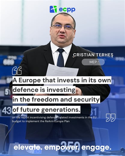 ECPP.eu on Instagram: "🇪🇺Europe’s security requires decisive action. ECPP MEP @cristianvterhes calls for stronger strategic defence investments and firm support for Ukraine in the face of Russian aggression. 🗣"A credible European defence is an investment in freedom, security, and peace." #ECPP #cristianterheș #Defence #europeanunion"