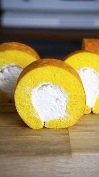 材料3つ！オーブンで焼かない！ロールケーキ作り方！#簡単レシピ