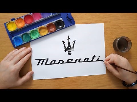 How to draw a Maserati logo - Come disegnare il logo di Maserati