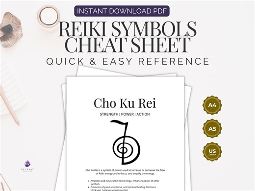 Reiki Symbols Cheat Sheet Printable | Usui Reiki Quick Reference Guide PDF | Learn Reiki Symbols Fast (A5 A4 US Letter) - Etsy