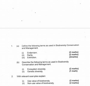 (a) Define the following terms as used in Biodiversity Conserva... | Filo