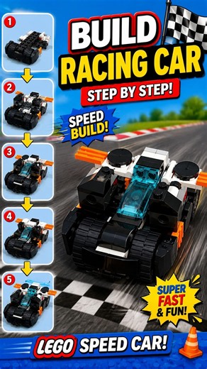 How to Build a Lego Racing Car: Step by Step Tutorial#asmr #asmrvideo #diy #LEGO #racingcars #shorts