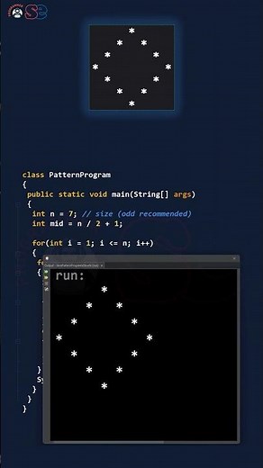 Java pattern program | Hollow diamond pattern in less than 60 seconds #shorts #java #softethics
