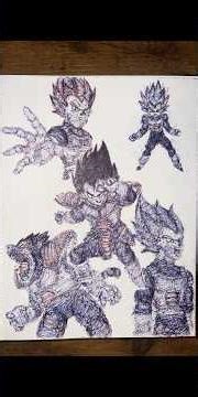 Abstract Vegeta drawn with both my hands