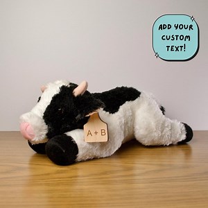 Personalized Floppy Holstein Cow Plush With Cow Tag, Western Gifts, Anniversary Gifts, Cowgirl Gifts - Etsy
