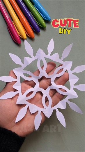Beautiful Paper Snowflake ❄️ Paper diy 😎 #diy #snowflake #shorts
