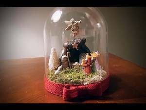 DIY Nativity scene made with buttons