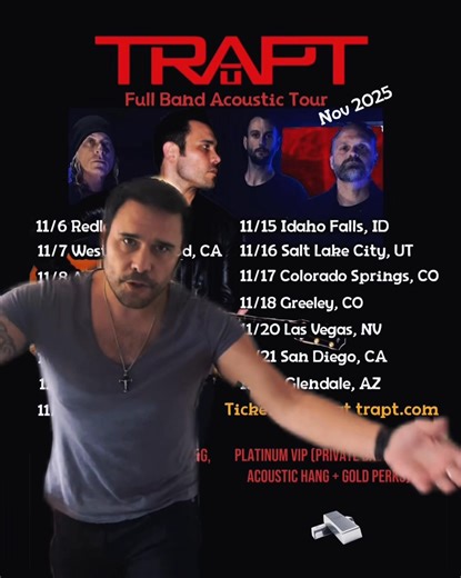 40 reactions · 11 comments | Trapt Acoustic hits the West! Trapt.com for tickets and Gold or Platinum VIP! | Trapt | Facebook