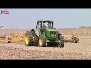 JOHN DEERE 7520 Tractor Working on Spring Tillage 45ft Per Pass