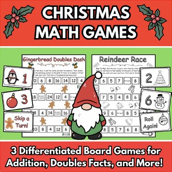 Christmas Math Games for K-2 | Differentiated, No-Prep Holiday Centers