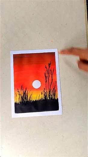 Quick & Easy Sunset Painting 🌅🎨 #ArtShorts