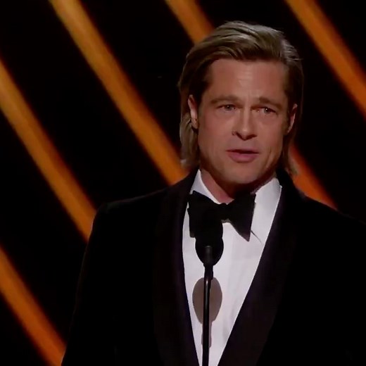 Hollywood Reporter on Instagram: "During his #Oscars acceptance speech for Best Supporting Actor, Brad Pitt gets emotional on his full-circle moment. #OnceUponATimeInHollywood indeed. 🏆"