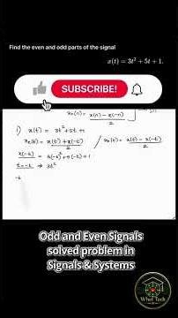 Odd & Even Signals solved problem | shorts | Signals and Systems #signalsandsystems