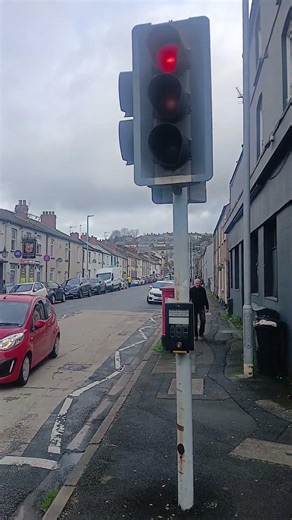 Maindee: Albert Avenue, Plessey Automation Mellor and Siemens Helios Traffic Lights Pelican Crossing