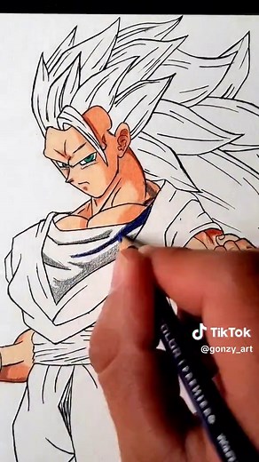 Proceso de coloreado de Goku SSJ3