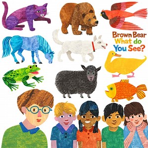 Brown Bear What Do You See? Clip Art Set | Transparent PNG Digital Download Eric Carle Printable Transparent Illustration Nursery Classroom - Etsy