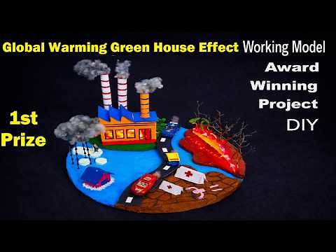 global warming - greenhouse effect working model science project | DIY | howtofunda