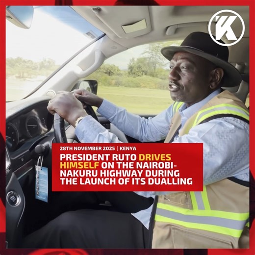 President Ruto drives himself on the Nairobi-Nakuru highway during the launch of its dualling | Kenyans.co.ke