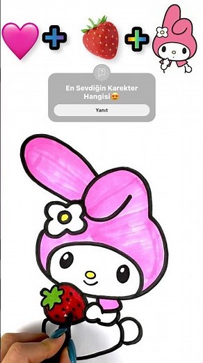 Kuromi Resmi Çizme Ve Boyama, #howtodraw #kuromi #easydrawing #kolayçizimler #nasılçizilir #çizim