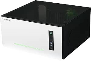 Project S Large Drawer Case ATX Mid Tower HTPC with Tempered Glass, Aluminum Front Panel and RGB LED Bar, Silver