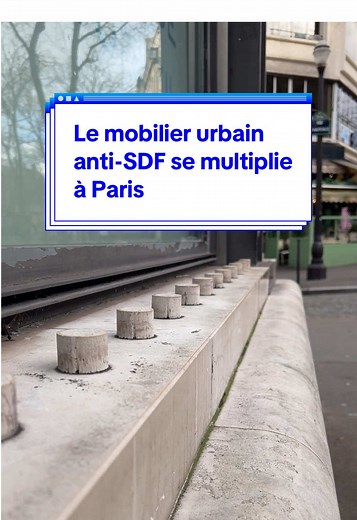 À Paris, le mobilier urbain anti-SDF se répand de plus en plus dans les rues #sdf #paris #bfmtv