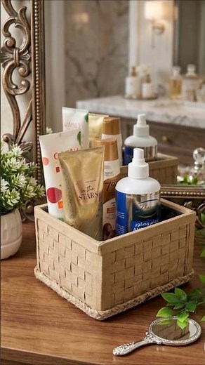 Diy organizer basket from brown paper bags #viral #craft #homedecor #shorts