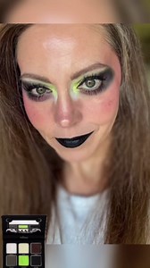 Afflano Smokey Green Eyeshadow Palette, Cyber Goth Smoky Eyes Makeup Eyeshadow Pallet With Mirror, Neon green Brown Black White Grey Highly Pigmented Long Lasting, for Girls Women Green Eyes Makeup