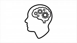 Download animation of a thinking brain concept on a white background for free