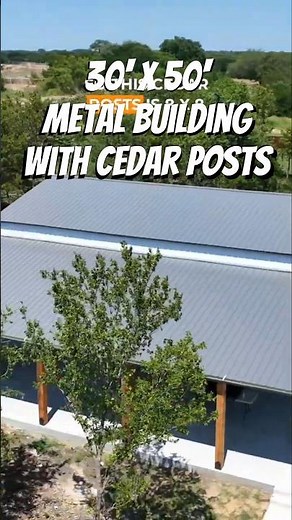 30x50 Metal Building with Cedar Posts in Midlothian, Texas. Check this out!#workshop #metalbuilding