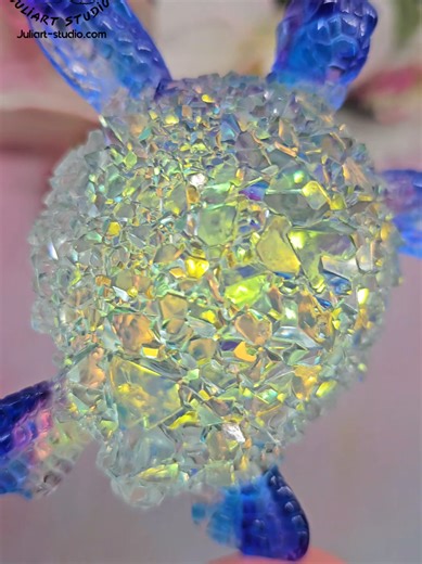 Iridescent Effect of Window Film on Resin Crystals