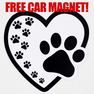 FREE Paw Prints on my Heart Magnet (just pay S&H which also feeds 1 homeless dog!) | iHeartDogs