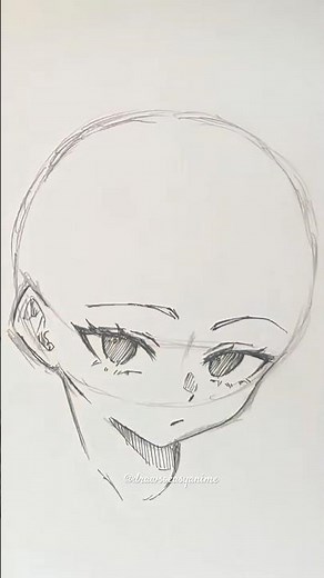How to Draw Anime Face from Top View #anime #perspective #drawing #art #drawing #howtodraw