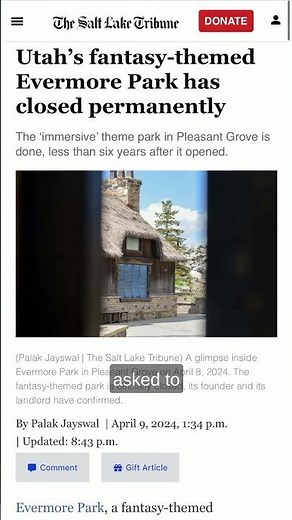 Utah’s fantasy-themed Evermore Park has closed permanently