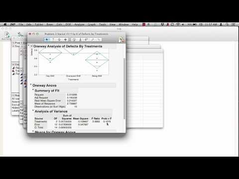 One Way ANOVA Using JMP