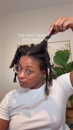 Kyla Ashley on Instagram: "Tutorial on my flat twist and twistout hairstyle on my medium length 4c/4b natural hair ✨ . . Been loving this length yall! Decided to do a new style. What do you think? Would you try this? . . Been sticking with creamy leave in —> gel —> jojoba oil to keep my hair moisturized throughout the week. The LCO method is a game changer for moisturized hair! . . . #naturalhairinspiration #4chairinspo #4c4bhair #type4hairinspo #type4naturals"