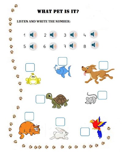 Pets - What pet is it? worksheet