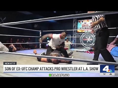 Son of ex-UFC champ appears to attack pro wrestler at LA show
