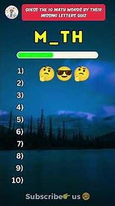 Guess the 10 math words by their missing letters quiz 👉 Part 2 🤔